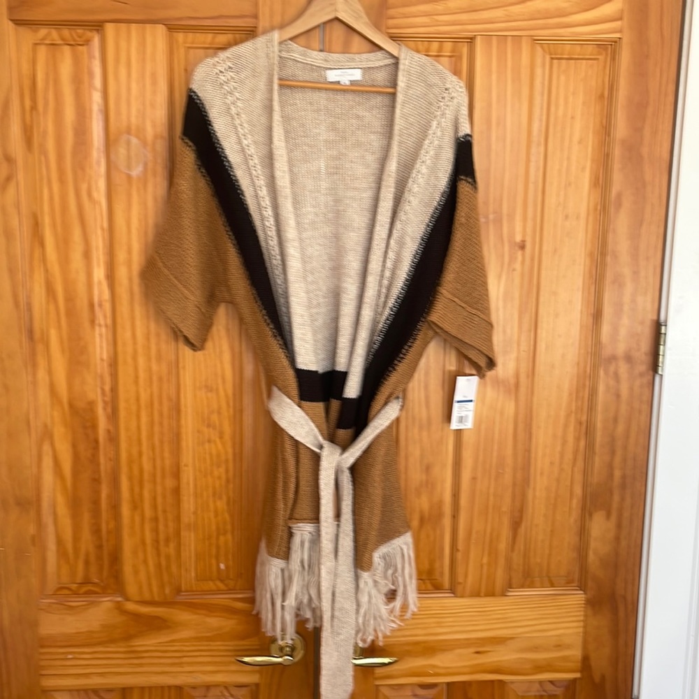 New Directions wrap sweater with sash